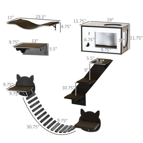 Wall mounted Kitty playground